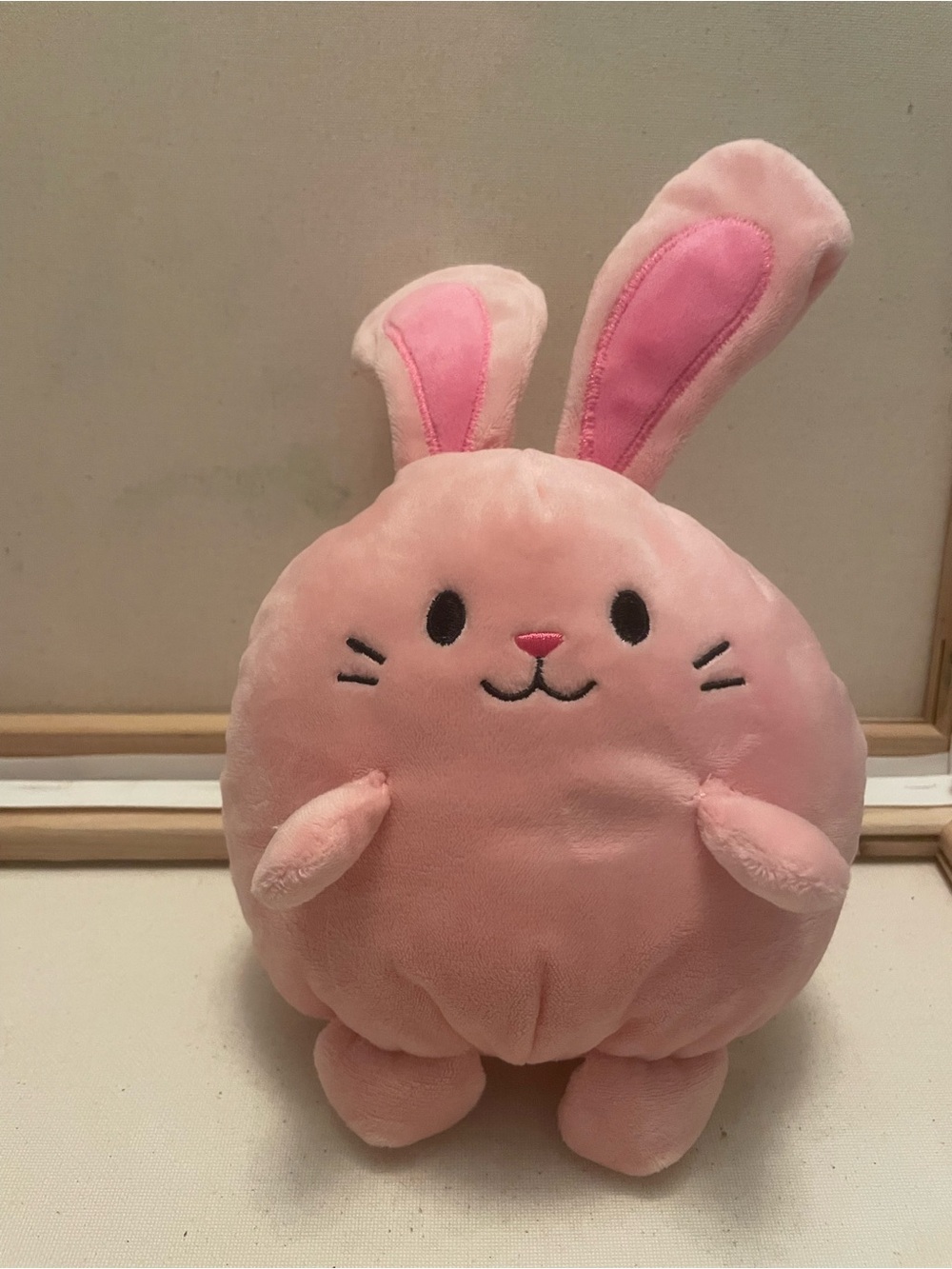 Target Pink Bunny Rabbit Plush Round Total Easter Egg Shaped Ball Squish Toy